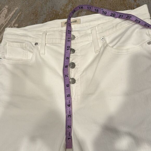 Madewell white 10" High-Rise Skinny Crop Jeans: Button-Front Edition size 32 EUC - Picture 9 of 10